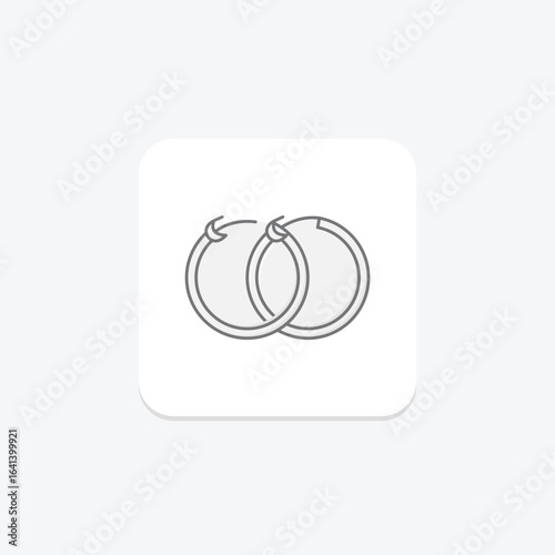 Gold Hoop Earrings, vector, pixel perfect, illustrator file