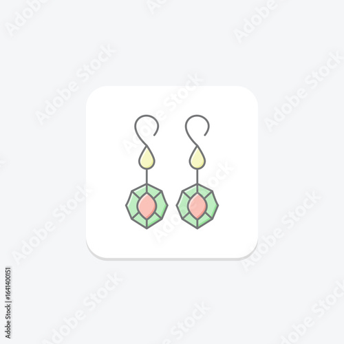 Amethyst Earrings, vector, pixel perfect, illustrator file