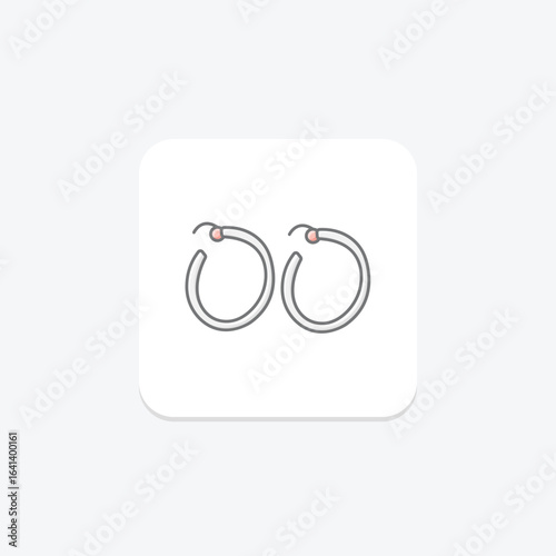Silver Hoop Earrings, vector, pixel perfect, illustrator file