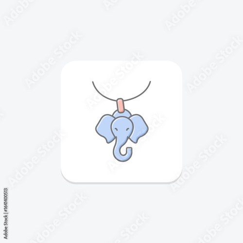 Gold Elephant Pendant, vector, pixel perfect, illustrator file