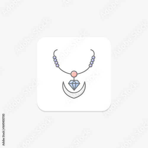 Diamond Anchor Necklace, vector, pixel perfect, illustrator file