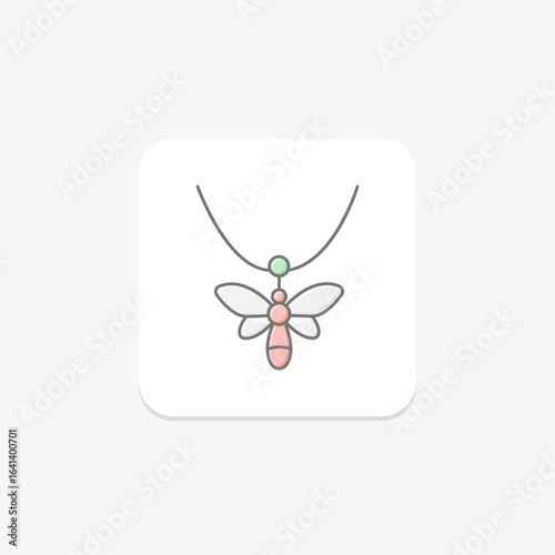 Gold Dragonfly Pendant, vector, pixel perfect, illustrator file