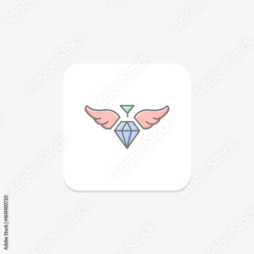Diamond Wing Pendant, vector, pixel perfect, illustrator file