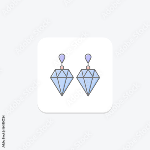 Diamond And Sapphire Earrings, vector, pixel perfect, illustrator file