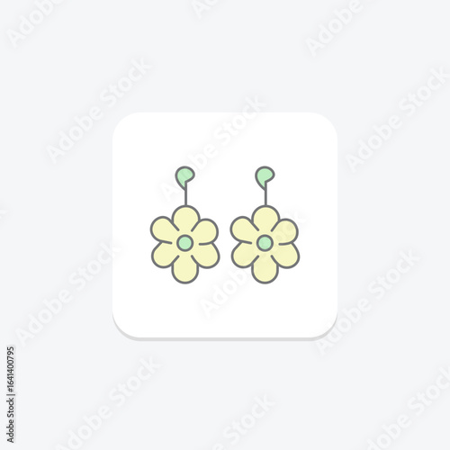 Enamel Flower Earrings, vector, pixel perfect, illustrator file