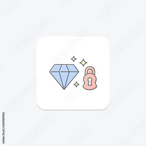 Diamond Lock And Key Set, vector, pixel perfect, illustrator file