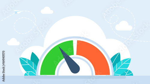 Speed metering icon. Speedometer Icon. Energy Efficiency meter, Risk meter isolated, Performance measurement Meter, indicator. Vector illustration 