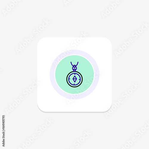 Gold Compass Pendant, vector, pixel perfect, illustrator file