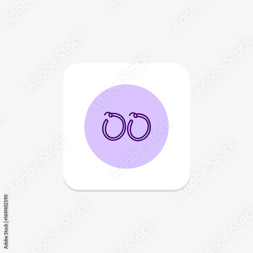 Silver Hoop Earrings, vector, pixel perfect, illustrator file
