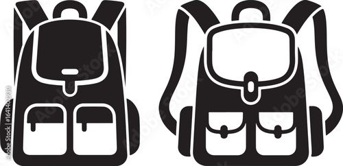 Backpacks icon, vector illustration in black and white