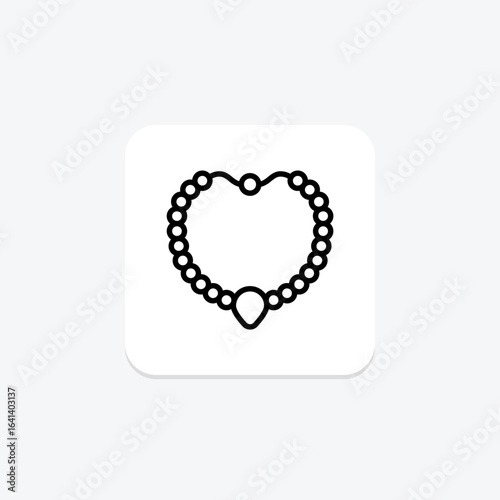 Pearl And Diamond Necklace, vector, pixel perfect, illustrator file