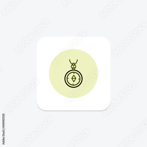 Gold Compass Pendant, vector, pixel perfect, illustrator file