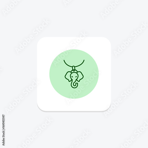 Gold Elephant Pendant, vector, pixel perfect, illustrator file