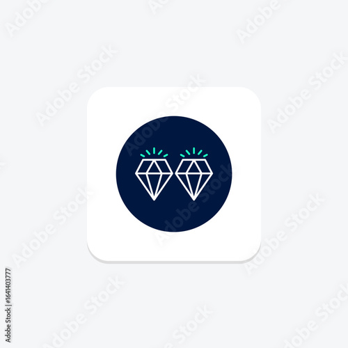 Diamond Stud Earrings, vector, pixel perfect, illustrator file