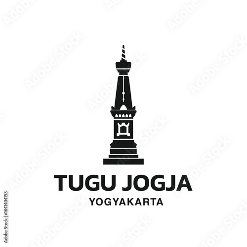 Indonesian building landmark, cultural building icon in Yogyakarta, Jogja monument in Flat style