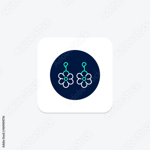 Enamel Flower Earrings, vector, pixel perfect, illustrator file
