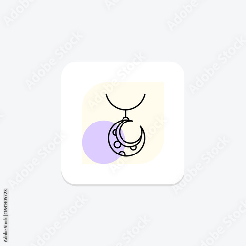 Gold Moon Pendant, vector, pixel perfect, illustrator file