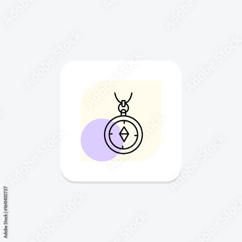 Gold Compass Pendant, vector, pixel perfect, illustrator file
