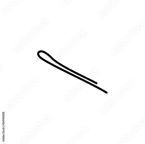 Hair pin vector icon. Hair accessories for female hairdo. Clip for hairdresser or stylist.