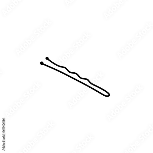 Hair pin vector icon. Hair accessories for female hairdo. Clip for hairdresser or stylist.