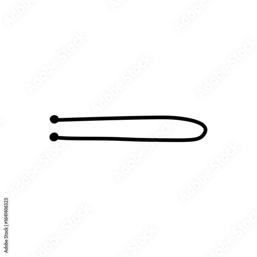 Hair pin vector icon. Hair accessories for female hairdo. Clip for hairdresser or stylist.