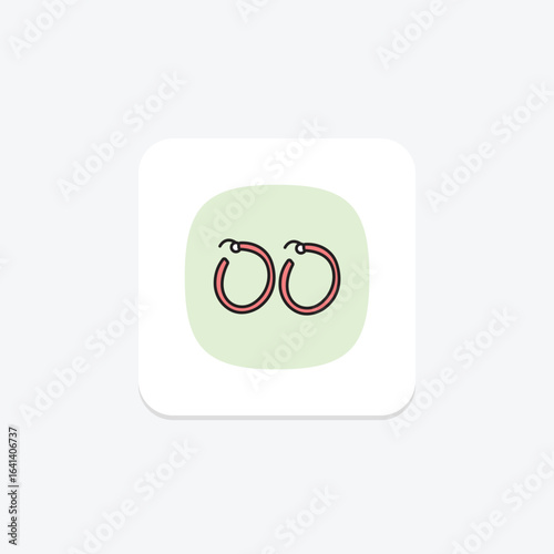 Silver Hoop Earrings, vector, pixel perfect, illustrator file