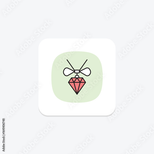 Diamond Bow Pendant, vector, pixel perfect, illustrator file