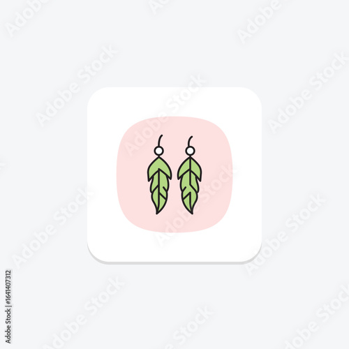 Gold Feather Earrings, vector, pixel perfect, illustrator file