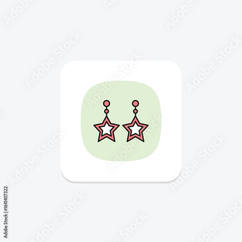 Silver Star Earrings, vector, pixel perfect, illustrator file