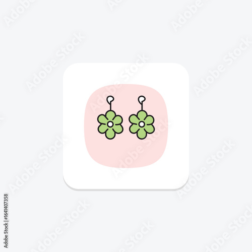 Enamel Flower Earrings, vector, pixel perfect, illustrator file