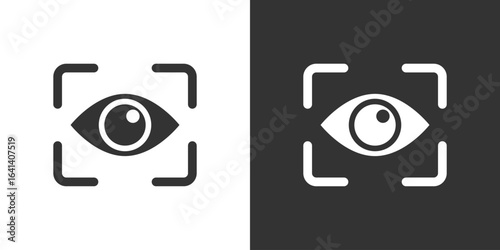 Eye Scan icon. Simple eye scan icon for social media, app, and web design. Eye in camera focus. Business vision concept. Vector