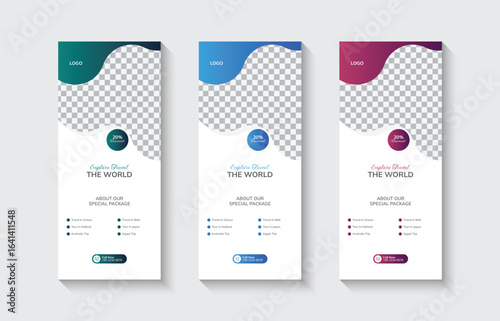 vacation, travel-agency roll up banner, roll up banner, corporate-business signage, booking, exotic, fun, holiday, promotion, promotional, relaxation, roll-up, rollup, service,