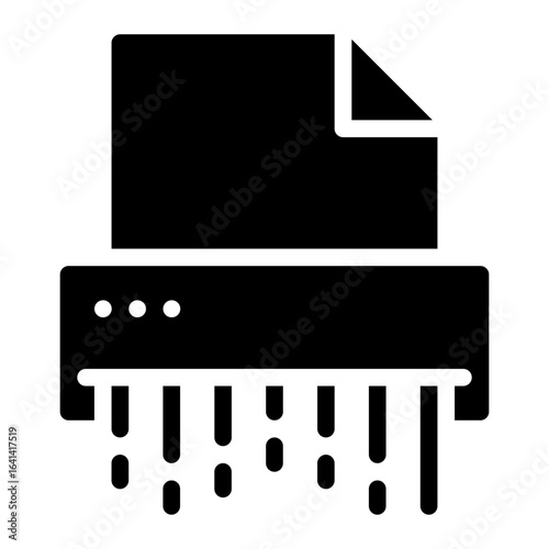 paper shredder glyph icon