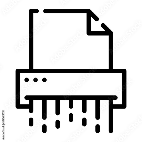paper shredder line icon