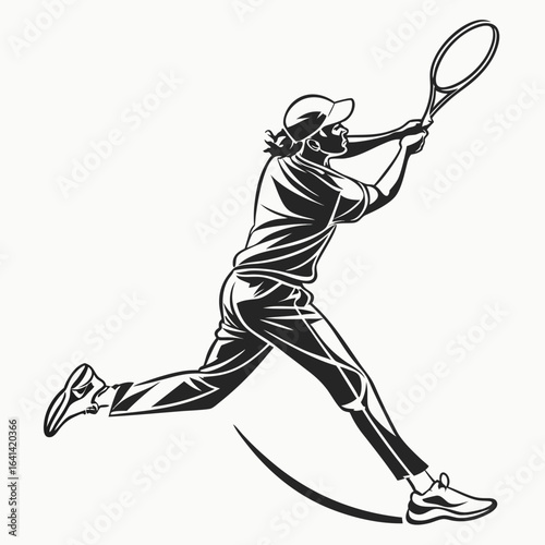tennis player silhouette