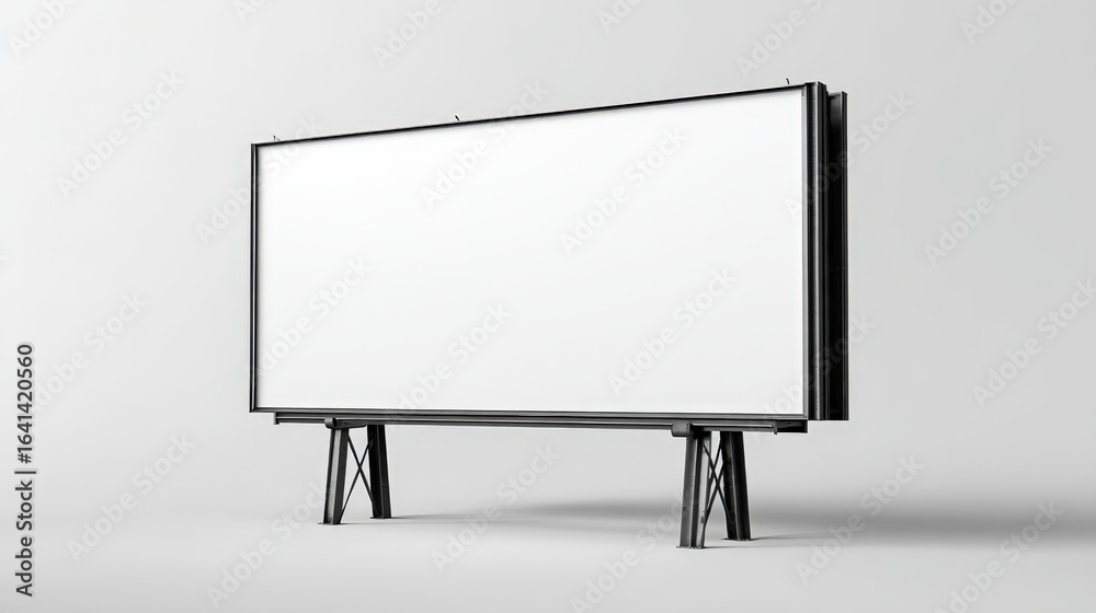 Fototapeta premium Billboard Mockup on Stands with Blank White Display for Advertisement and Marketing Campaigns