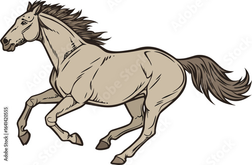 Realistic horses running illustration with natural motion. Detailed horses running artwork for wildlife themes. Lifelike horses running design with dynamic energy. High quality horses running image