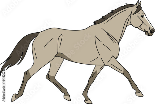 Realistic horses running illustration with natural motion. Detailed horses running artwork for wildlife themes. Lifelike horses running design with dynamic energy. High quality horses running image