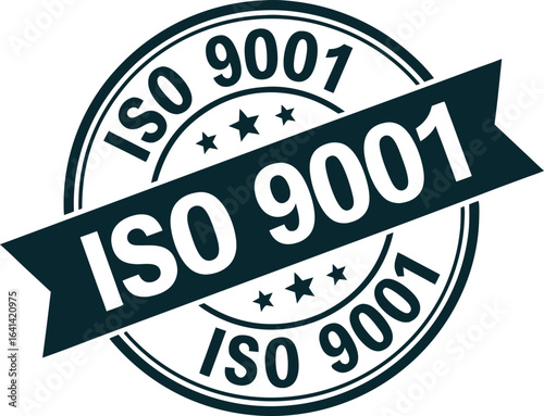 Iso 9001 quality management system certification badge design