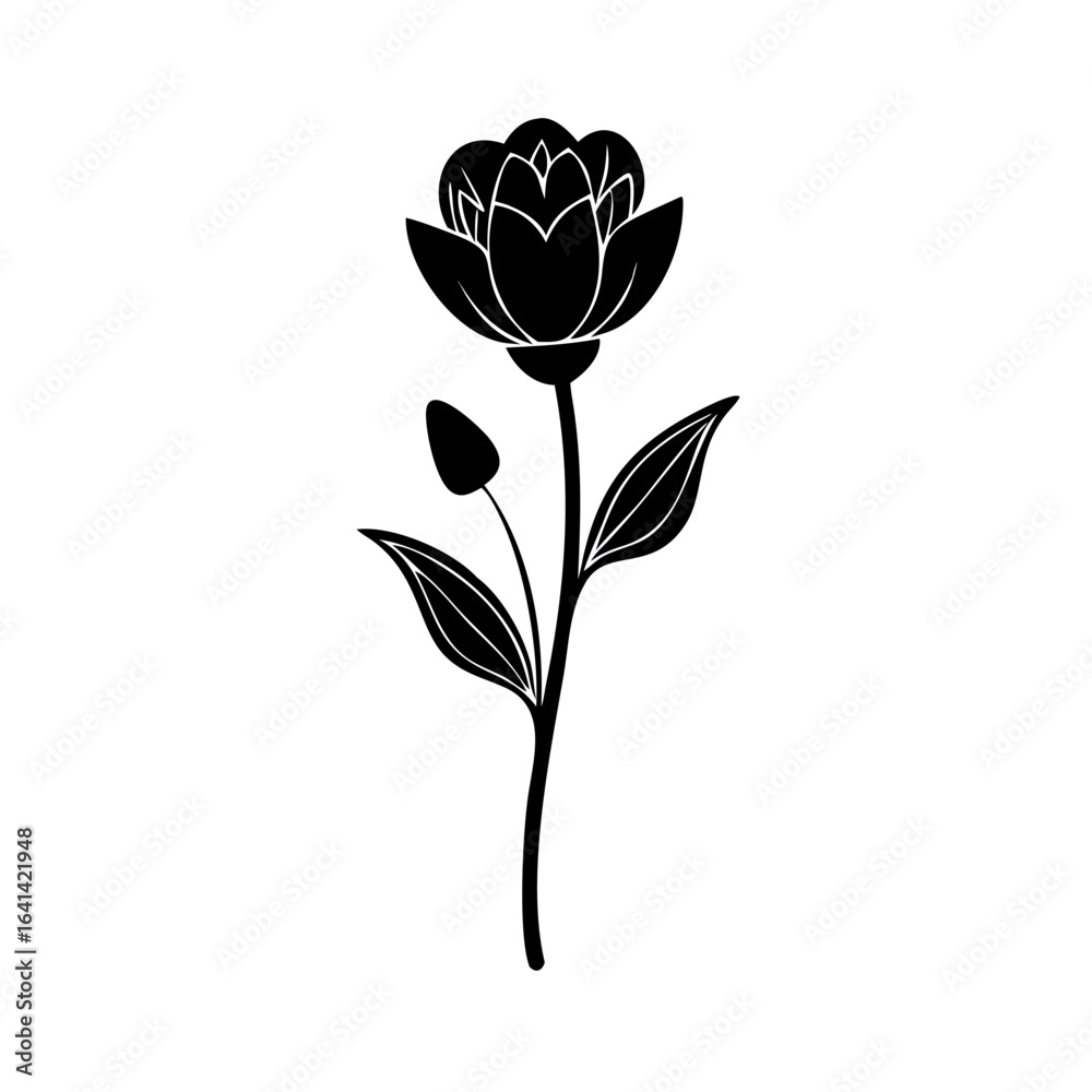 Obraz premium A Vector Illustration Of The Black Flower
