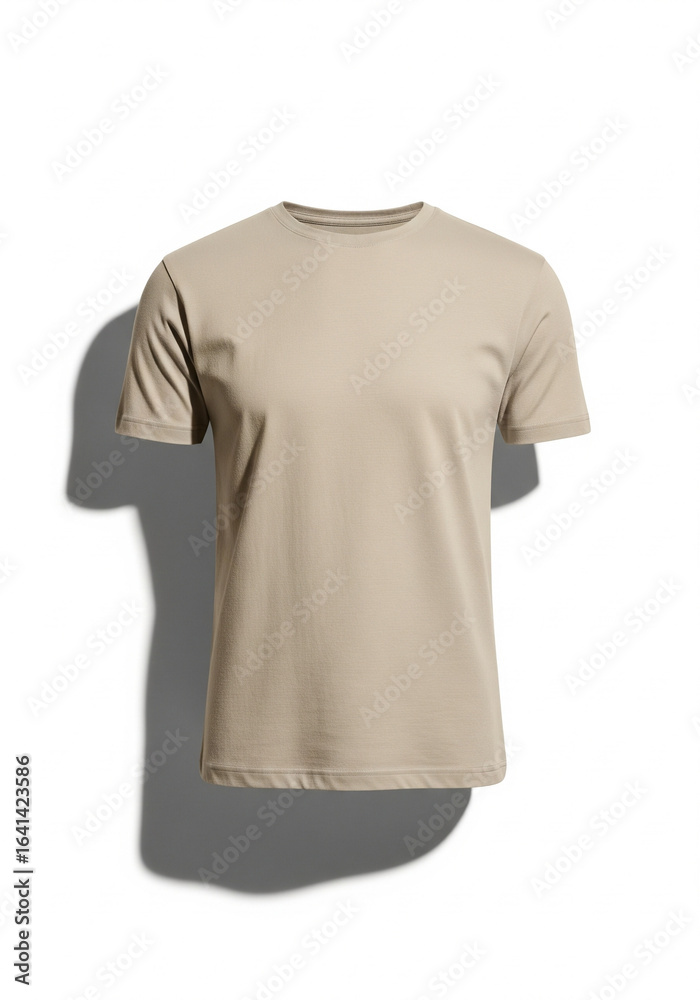 Light Beige Casual T-Shirt Isolated Light Beige Casual T-Shirt Isolated