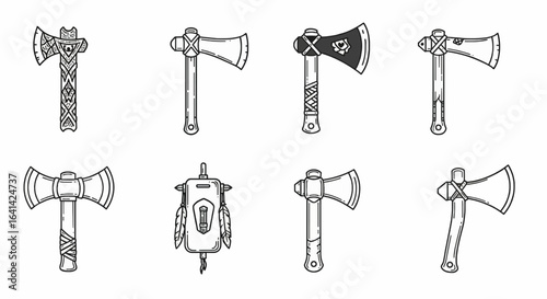 Tomahawk Icon Set 6 Black & White Vector Styles