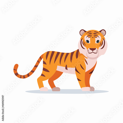 Cartoon Tiger Illustration: A vibrant depiction of a majestic feline in playful style