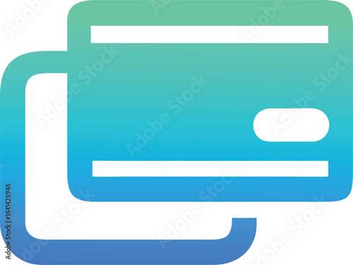 Vector art of two credit cards with a gradient effect, isolated on white background
