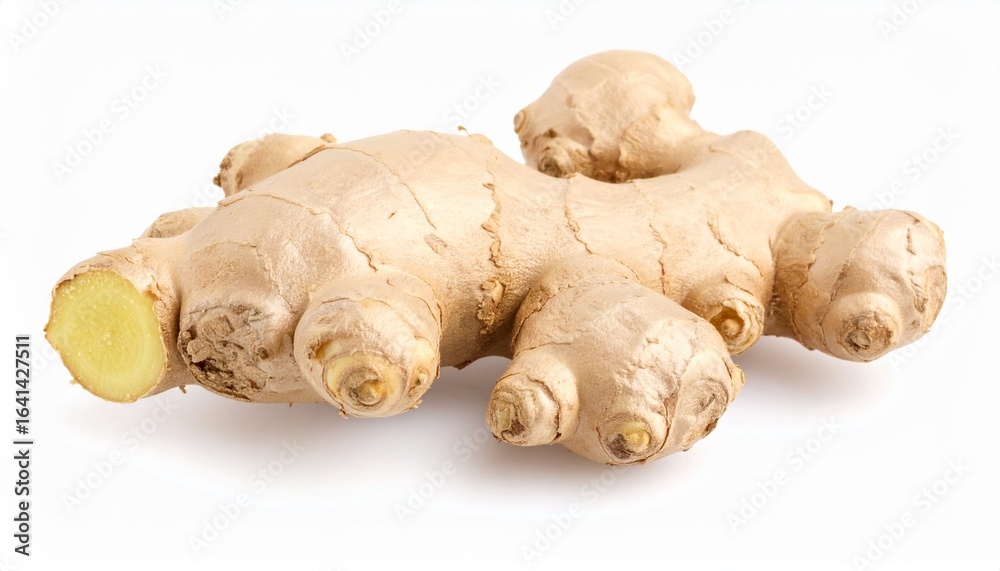 Fresh Ginger Root Close-up Isolated on White Background Fresh Ginger Root Close-up Isolated on White Background