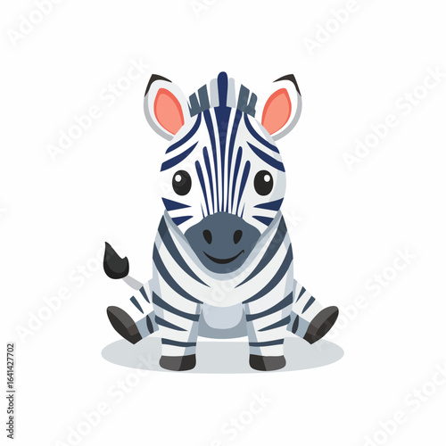 Adorable cartoon zebra illustration, presenting a delightful and whimsical design
