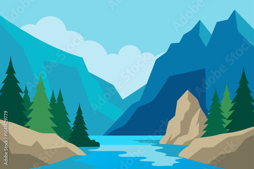 winter landscape with mountains