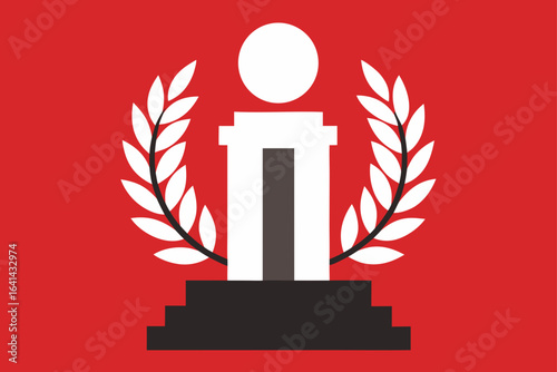 vector illustration of a victory podium