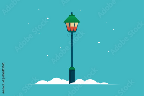 lantern on the snow