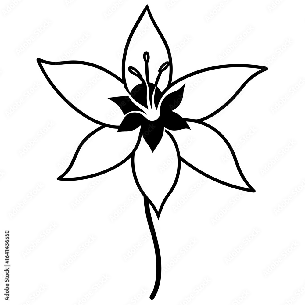 Naklejka premium black and white flower